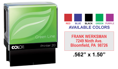 SELF-INKING PRINTER STAMP, RUBBER STAMP, INK, RED, BLUE, BLACK GREEN LINE