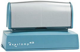 Get the EP-58 evostamp Pre-Inked Stamp with a 1-1/4in x 3-3/16in impression size. Perfect for clear, crisp imprints. Order now from CalStamp for fast shipping!
