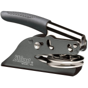 Get the Shiny EZ-EM Round Embossing Seal with Spoons, 1-5/8" diameter, for precise and elegant embossing. Order now from CalStamp for quality and reliability!