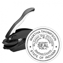 Get a high-quality, customized IN Notary Embosser Seal Stamp with a 1 5/8" raised impression. Personalize yours now at CalStamp! Order today for professional results.