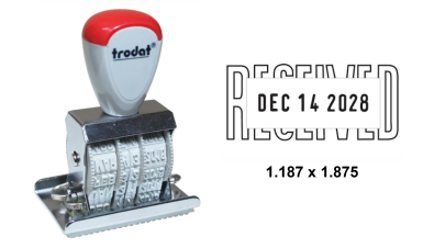 Shop the 2210 Line Dater with Plate at CalStamp! Featuring a 5/32 in. date size and a 1 3/16 in. x 2 3/4 in. imprint area. Perfect for your stamping needs. Order now!