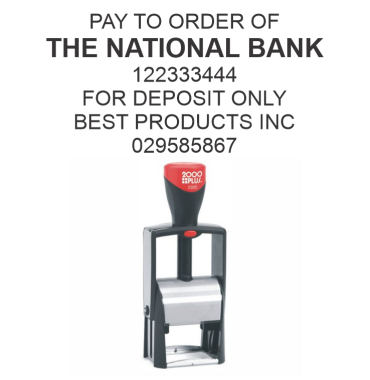 Self-Inking bank endorsement stamps. Make bank check deposits easy!