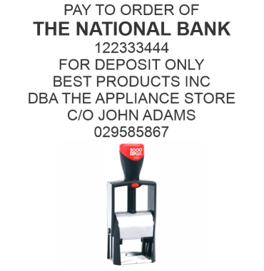 Get the popular 8 LINE COLOP 2600 Self-Inking Endorsement Stamp for clear, efficient deposits. Shop now at CalStamp for fast, reliable service!