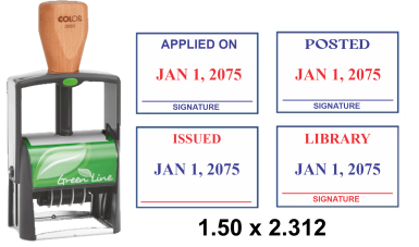 Shop the 2660 Green Line Self-Inking Dater at CalStamp. Durable metal design with a 1-1/2 in. x 2-5/16 in. impression size. Order now for efficient dating!