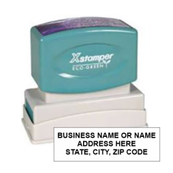 Get your 3 Line Address Stamp from CalStamp! Pre-Inked N-13, perfect for business use. Impression size: 9/16" x 2". Order now for fast, reliable stamping!
