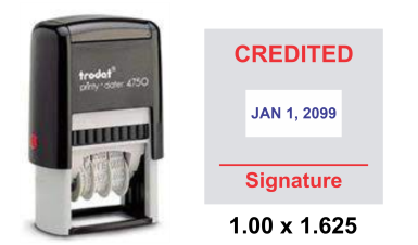 Shop the 4750 Printy Dater at CalStamp! Compact and efficient, this 1 in. x 1-5/8 in. dater is perfect for all your stamping needs. Order now for fast shipping!