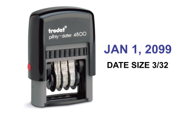 Shop the 4800 Printy Dater at CalStamp! Compact and efficient, this 1 in. x 1/8 in. dater is perfect for all your stamping needs. Order now for fast shipping!