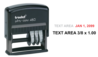 Shop the 4813 Printy Dater at CalStamp! Compact 1 in. x 3/8 in. design for precise, easy date stamping. Order now for efficient and reliable date marking!