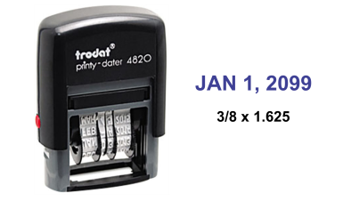 Get the 4820 Printy Dater, 1 in. x 1/8 in., for precise and reliable date stamping. Shop now at CalStamp for quality and efficiency!