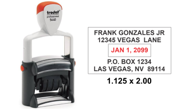 Trodat 5440 Professional Dater With Steel Core. This Dater is available to ship next day usually, if in by 4 PM Central. Trodat 5440 Daters are used world wide by Banks, Tellers, Doctors, Dentist, Courts, Funeral Homes, Florist, Engineers, Surveyors, Arch