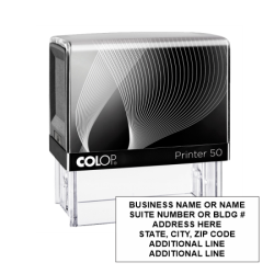 Get your eco-friendly 6 Line Address Stamp from CalStamp! Self-inking, made from recycled materials, and perfect for all your stamping needs. Order now!
