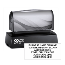 Get your 6 Line Pre-Inked Address Stamp from CalStamp! Perfect for clear, crisp impressions. Order now for fast, reliable shipping. Impression size: 7/8in x 2-5/16.