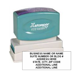 Get your 6 Line Address Stamp from CalStamp! Pre-inked, large impression size 1 15/16" x 2-13/16". Perfect for clear, professional addresses. Order now!