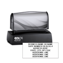 Get your 7-line pre-inked address stamp from CalStamp! Perfect for clear, crisp impressions every time. Order now and streamline your mailing process!
