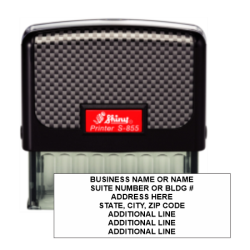 Get your 7 Line Address Stamp Shiny-855 from CalStamp! Perfect for clear, professional addresses. Order now for fast shipping and elevate your correspondence!