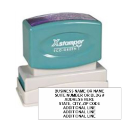 Get your 7 Line Address Stamp from CalStamp! Pre-inked, large impression size 1-3/16" x 3-1/8". Perfect for clear, professional addresses. Order now!
