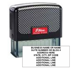 Get the Shiny-855 8 Line Address Stamp from CalStamp for precise, customizable stamping. Perfect for businesses and personal use. Order now for fast shipping!