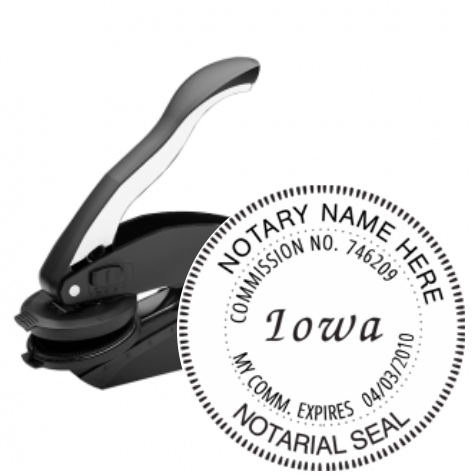 IA Notary<br>Embosser Seal Stamp