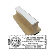 Get a high-quality, customized CA Notary Rubber Stamp (3/4" x 2.5") from CalStamp. Submit your original certificate. Order now for precise, professional notary stamping!