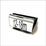 Shop CalStamp's Toddler Size Stamp for 12-18m! Perfect for labeling, with 1/4 inch letters. Stamp pad required. Order now for easy, personalized stamping!