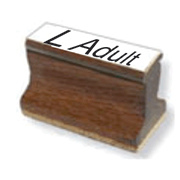 YOUTH LARGE ADULT - Size Stamp Large Adult - 1/4 Inch Letters