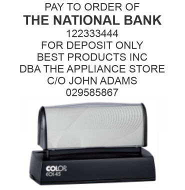 Get the popular 8 LINE COLOP EOS-50 Pre-Inked Endorsement Stamp for clear, efficient deposits. Shop now at CalStamp for fast, reliable service!
