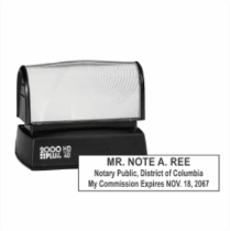 Get your customized DC Notary Colop Pre-Inked Stamp at CalStamp. High-quality, rectangular notary stamp personalized with your info. Order now for fast delivery!
