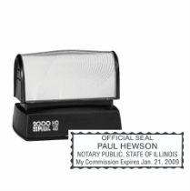 Get your IL Notary Colop Pre-Inked Stamp customized with your notary info. High-quality, black ink only. Order now from CalStamp!