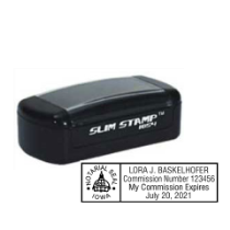 Get your IA Notary Slim Pre-Inked Stamp customized with your notary info. High-quality and durable. Order now from CalStamp for fast shipping!