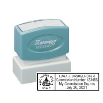 Get your customized IA Notar X-Stamper Pre-Inked Notary Stamp from CalStamp. High-quality, rectangular stamp personalized with your notary info. Order now!