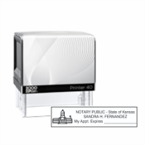 Get your KS Notary Self-Inking Printer Stamp customized with your notary info. Order now and complete your notary application with ease!