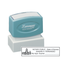 Get your KS Notary X-Stamper Pre-Inked Stamp customized with your notary info. Order now and receive a copy with your notary application. Shop at CalStamp today!