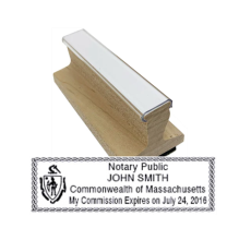 Get your customized MA Notary Rubber Stamp with black ink from CalStamp. High-quality and personalized with your notary info. Order now for fast delivery!