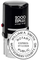 MDR40NOT - Maryland Notary
Self-Ink Round Stamp
