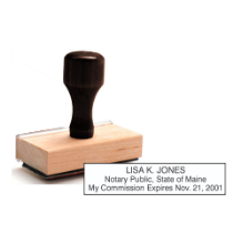 Get your customized ME Notary Rubber Stamp from CalStamp! High-quality, rectangular notary stamp personalized with your info. Order now for fast, reliable service!