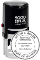 MIR40NOTARY - Michigan Notary
Self-Ink Round Stamp