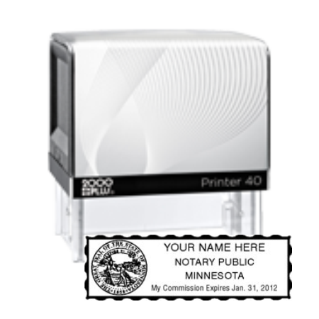 Get your high-quality MN Notary Self-Inking Printer Stamp with a serrated border. Customize with your notary info. Order now from CalStamp!