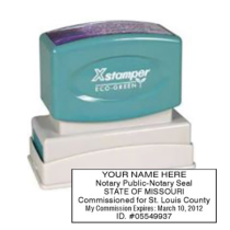 Get your MT Notary X-Stamper Pre-Inked Stamp, customized with your notary info. Available in black or blue ink. Order now from CalStamp!