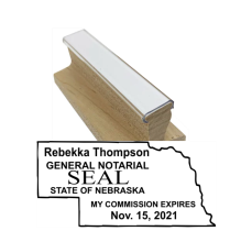 Get a high-quality Nebraska Notary Stamp customized with your info. Order your NE Notary State Outline Rubber Stamp from CalStamp today!
