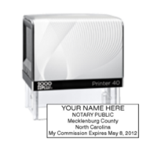Get your custom NC Notary Self-Inking Printer Stamp with black ink. High-quality, durable, and easy to use. Order now and personalize your notary stamp today!