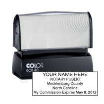 Get your high-quality NC Notary Colop Pre-Inked Stamp, customized with your notary info. Order now for a professional touch! (Black Ink Only)