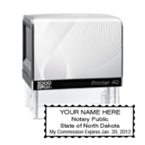 Order your customized ND Notary Self-Inking Printer Stamp from CalStamp. Original certificate required. High-quality, personalized notary stamp. Buy now!