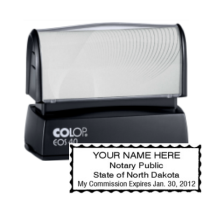 Get your customized ND Notary Colop Pre-Inked Stamp! Order now with your original certificate. High-quality, personalized notary stamp from CalStamp.