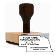 Get a high-quality Nebraska Notary Stamp customized with your info. Order your NE Notary State Outline Rubber Stamp from CalStamp today!