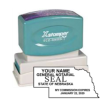Get your customized NE Notary State Outline X-Stamper Pre-Inked Stamp at CalStamp. High-quality, required notary stamp. Order now and personalize with your notary info!