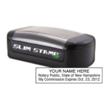Get your NH Notary Slim Pre-Inked Stamp! High-quality, customizable notary stamp with your info. Order now from CalStamp for fast, reliable service.