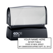 Get your NJ Notary Colop Pre-Inked Stamp customized with your notary info. High-quality and durable. Order now from CalStamp!