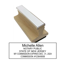 Get your NJ Notary Rubber Stamp customized with your notary info. High-quality, rectangular design. Order now from CalStamp and personalize your notary stamp today!