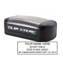 Get your NJ Notary Slim Pre-Inked Stamp customized with your notary info. High-quality and durable. Order now from CalStamp for fast, reliable service!