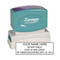 Get your NJ Notary X-Stamper Pre-Inked Stamp customized with your notary info. Order now from CalStamp for a high-quality, durable notary stamp!
